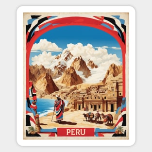 Lima Peru Tourism Vintage Poster Sticker